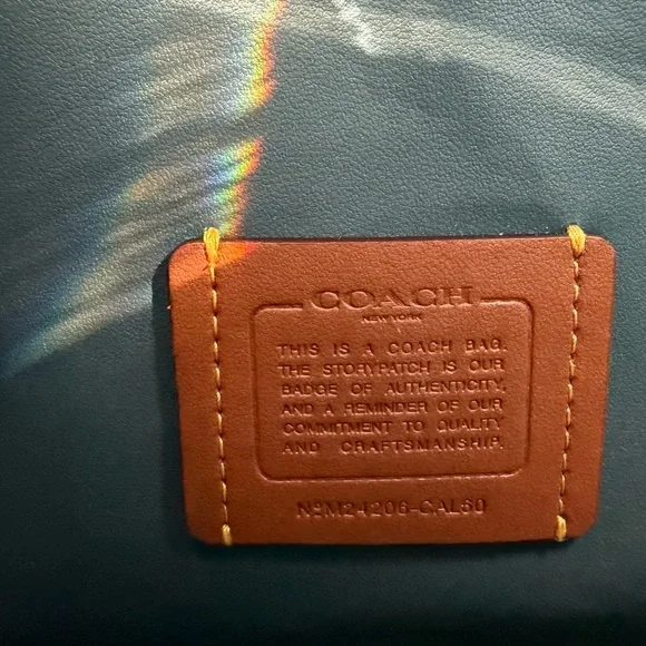 Coach SMALL Blue Pebbled Leather Shoulder Bag - Picture 6 of 6